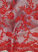 Red Lace Fabric