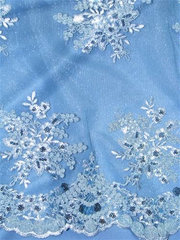 Embroidered Lace Alley Blue