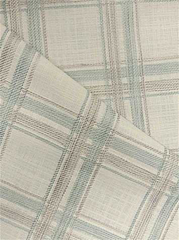 Crystal Blue and Grey Plaid Embroidery Fabric