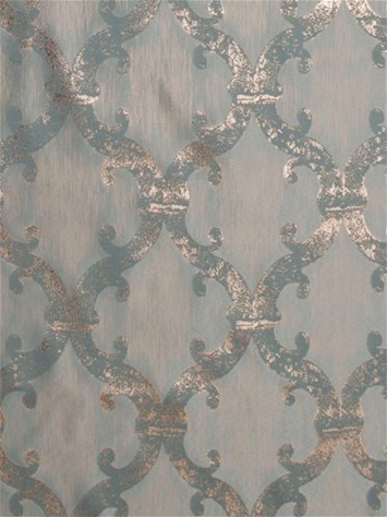 Dazzle Damask Teal Gold Europatex Fabric