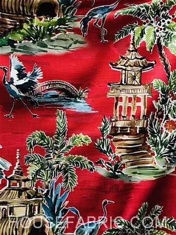 Emperor Ruby Chinoiserie Fabric