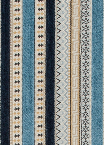 Fair Isle Denim Upholstery Fabric