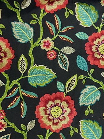Folk Song 407 Black Raspberry Embroidery Covington Fabric
