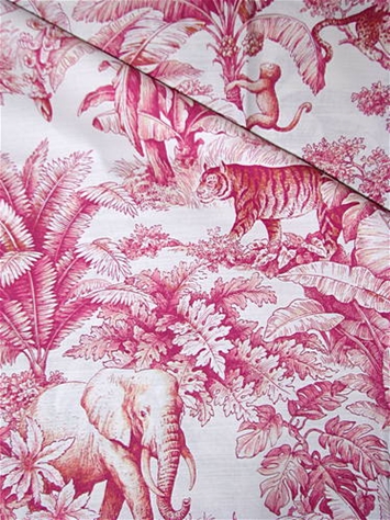 Jardin Animalier Cerise Jungle Fabric