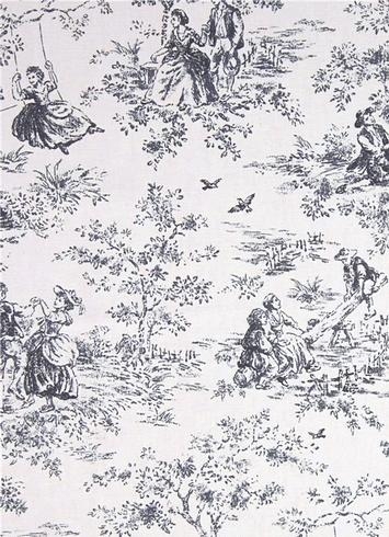 Kensington Garden Licorice Toile Fabric