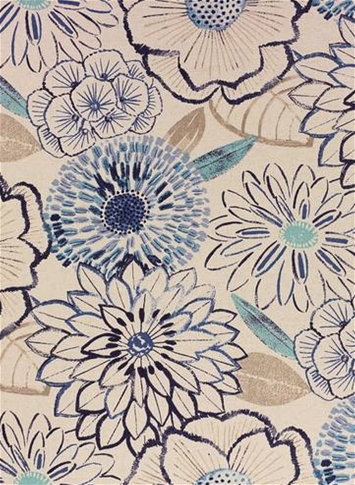Laurent Denim Floral Fabric