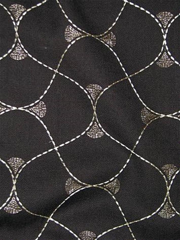 Luffing Onyx Embroidered Fabric