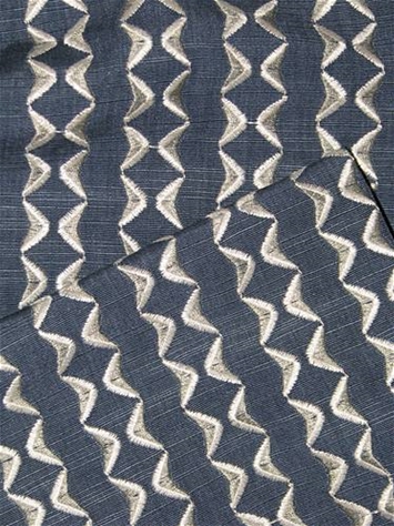 Notch Indigo Embroidered Fabric
