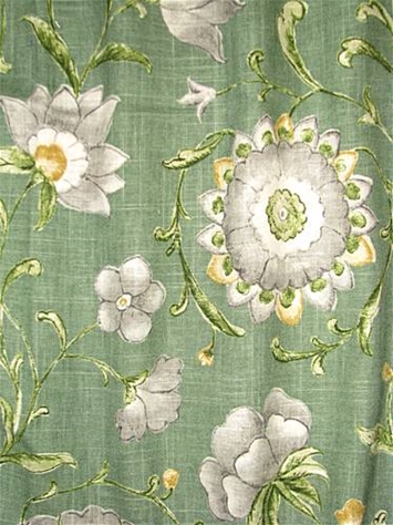 Roundelay Spruce Floral Fabric