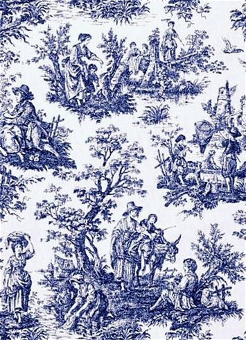 Waverly Rustic Toile Navy