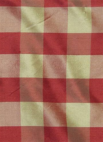 Silk Gingham Check Red - Tan