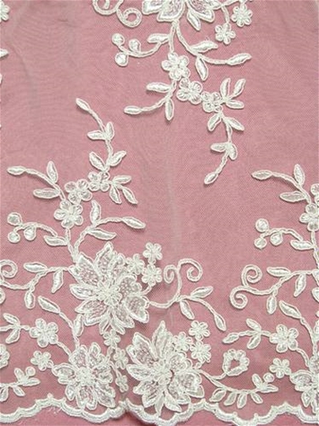 TLL2682C Ivory Embroidered Lace