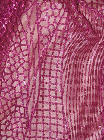 TLZ3809 Fuchsia Sequin Lace
