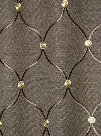 Tramore 619 Truffle Embroidered Fabric