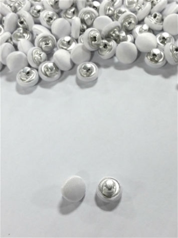 White Satin Covered Shank Back Buttons