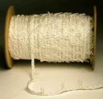 Ivory Elastic Button Loop Tape