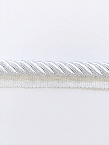 Lip Cord 3/8 Inch Pure White Decorative Trim