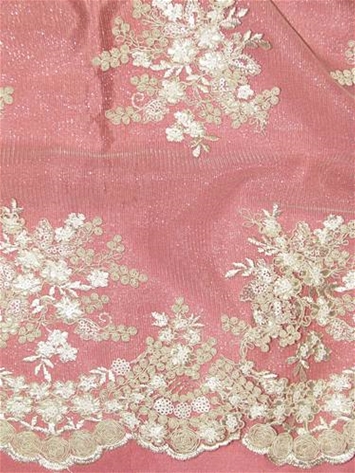 Embroidered Lace Alley White Ivory