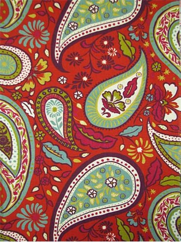 Art Paisley Poppy Crypton Fabric