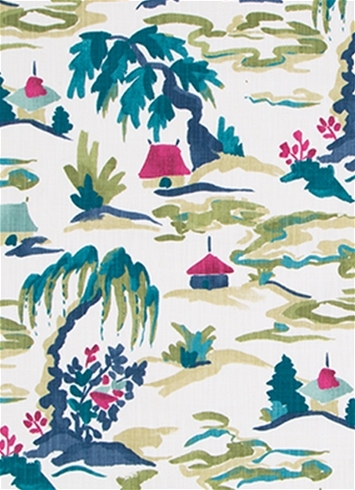Baltic Pagoda Everglade Chinoiserie Fabric