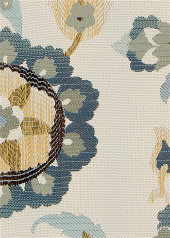 Botanical Lux Denim Upholstery Fabric