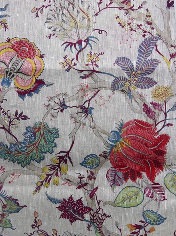 Ceylan Linen 72 Orange Green Covington Fabric