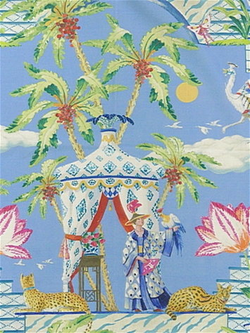 Distant Skies Sky Blue Toile Harrison Howard Fabric