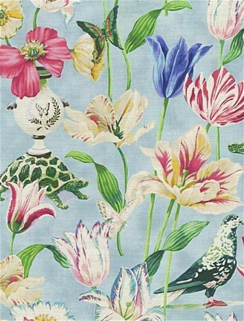 Enchanted Garden Robins Egg Harrison Howard Fabric