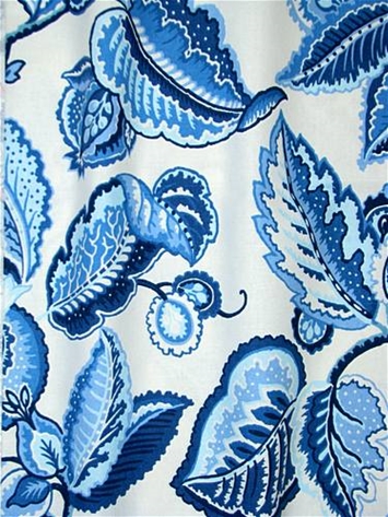 Fantasy Fleur Ocean Blue Jacobean