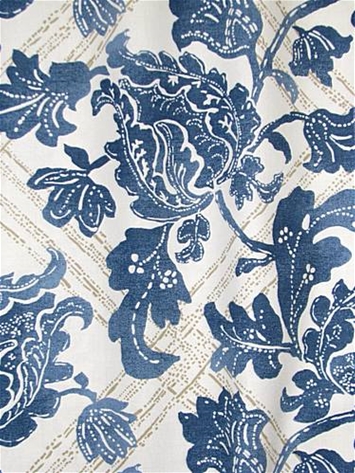 Robert Allen Floral Lattice Indigo