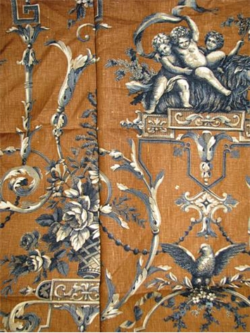 Vervain Fabric Garden of Cherubs Copper