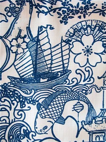 Kasuri Baltic Pagoda Fabric