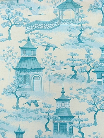 Kinjo 596 Teal Toile Covington Fabric