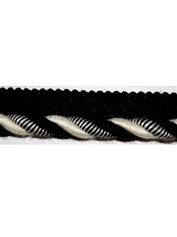 Sunbrella 3/8 Inch Cord Edge Licorice Stripe
