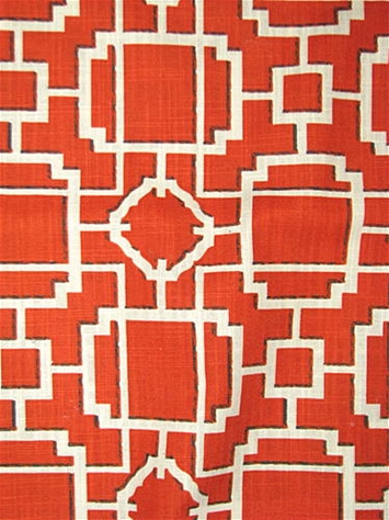 Makura 318 Persimmon Chinoiserie Lattice