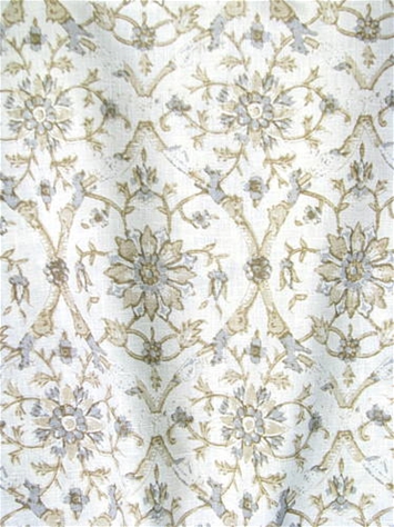 Noor Trellis Grey Linen Floral Medallion