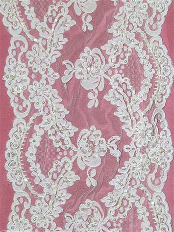 P2109WB White Alencon Lace