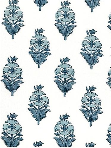 Poppy Print Old Blues White