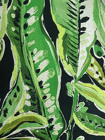 Enrique Leaf Green Print Regal Fabric