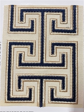 Seville Navy Embroidered Tape