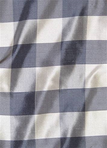 Silk Gingham Check Blue - White