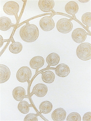 Spiral Branch Print Gold on White Laura & Kiran