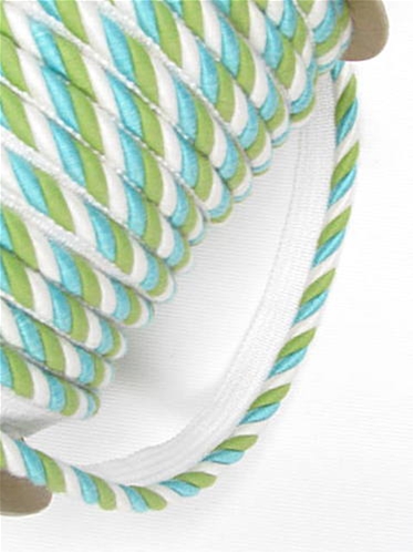 Sunbrella 1/4 inch Cord Edge Blue and Green