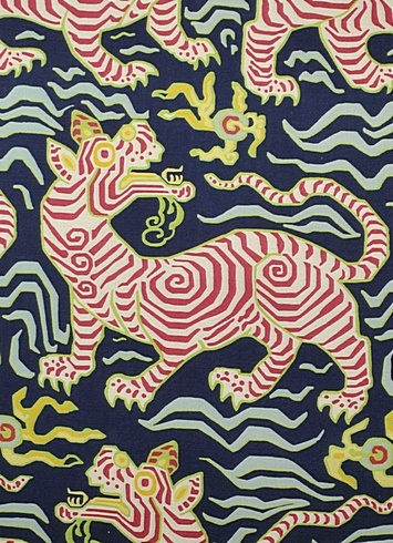 Clarence House Tibet Print 3 Navy