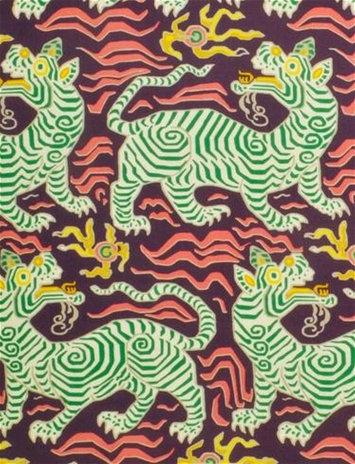 Clarence House Tibet Print Aubergine