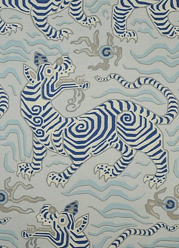 Clarence House Tibet Print 1 Pale Blue