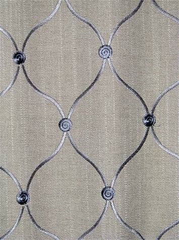 Tramore 145 Travertine Embroidered Fabric