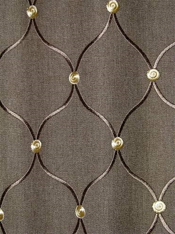 Tramore 619 Truffle Embroidered Fabric