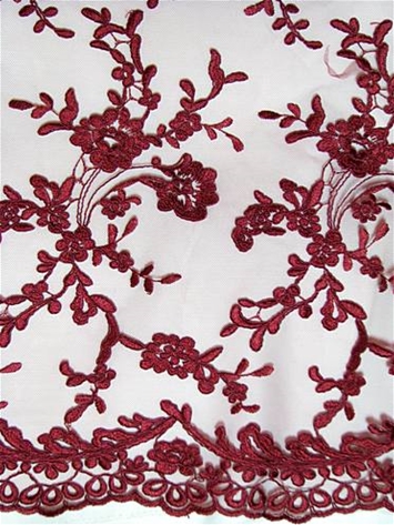 Wine Tulle Lace Z02277