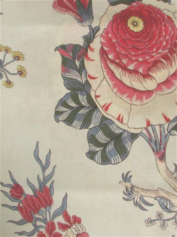Darjeeling 1 White / Red MultiCovington Fabric 